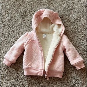 Carter’s pink fleece bear zip up jacket
